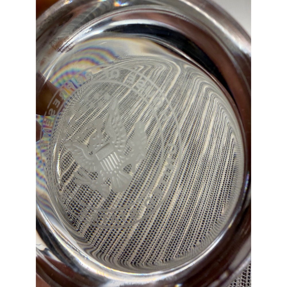 US House of Representatives Glass Paperweight Etched Great Seal 3.5 Inch Clear - Picture 12 of 13